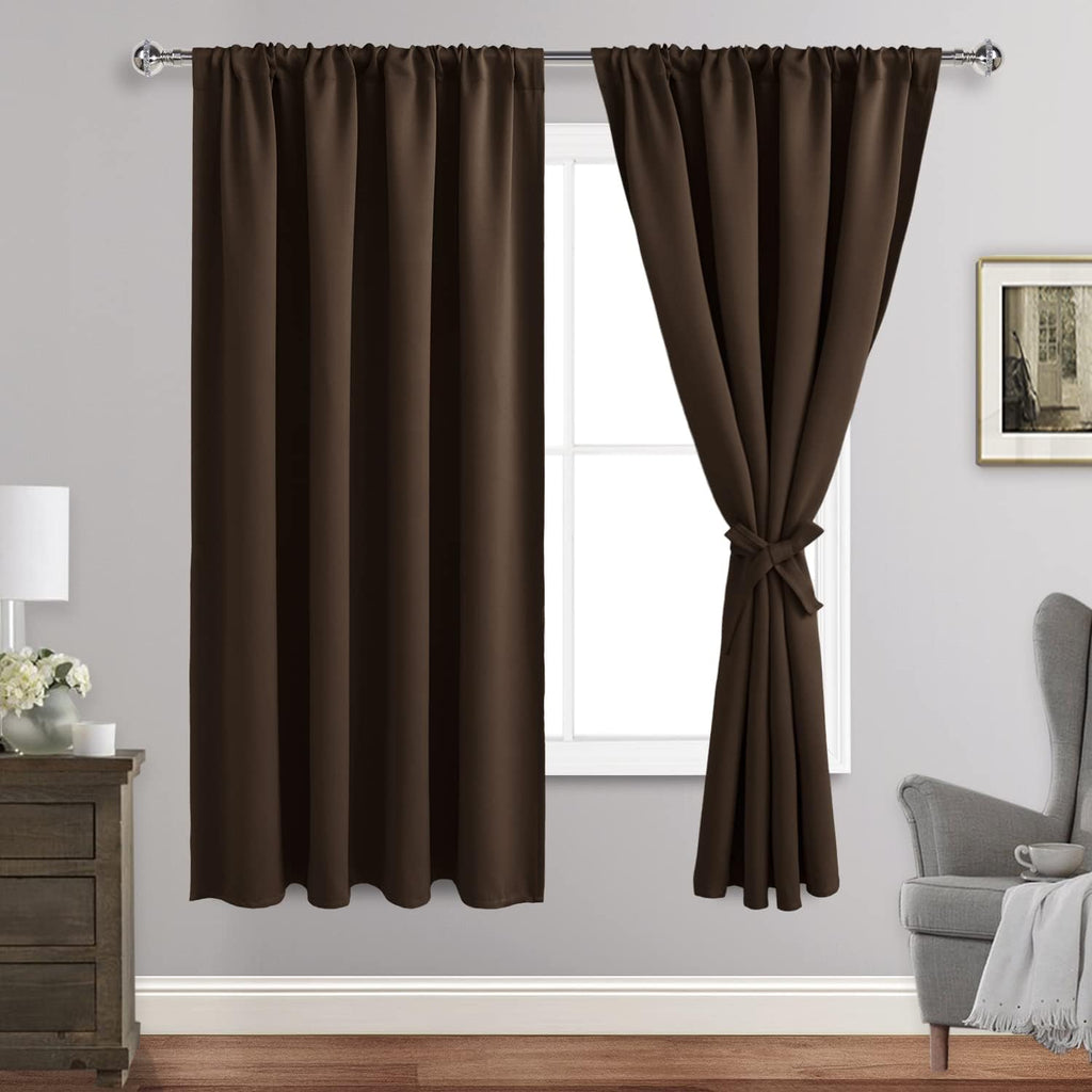 Jiuzhen Blackout Curtains for Bedroom - Thermal Insulated Room Darkening Noise Reducing, 52 x 63 Inch Length Curtains for Living Room, Set…