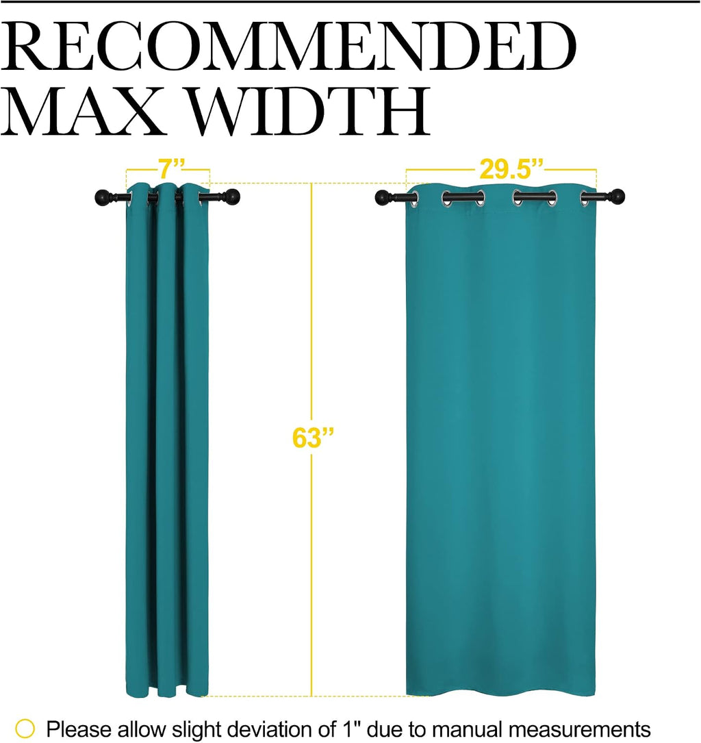 NICETOWN Room Darkening Curtains 63 inch Length 2 Panels, Thermal Insulated Grommet Blackout Curtains for Modern Casual Elegant Bedroom…