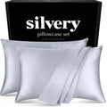 Silvery Silver Infused Satin Pillowcases Set – 2 Pack Silky Soft Cooling Pillow Cases with Self-Cleaning Silvery TechnologyTM for Hygienic S…