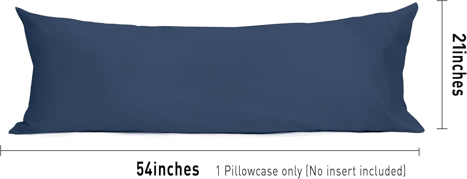 Sunflower Body Pillowcase 100% Cotton Long Pillow Cover/Case Envelope Closure 1 Pack, 20×54 inches Crown Blue, Soft and Breathable