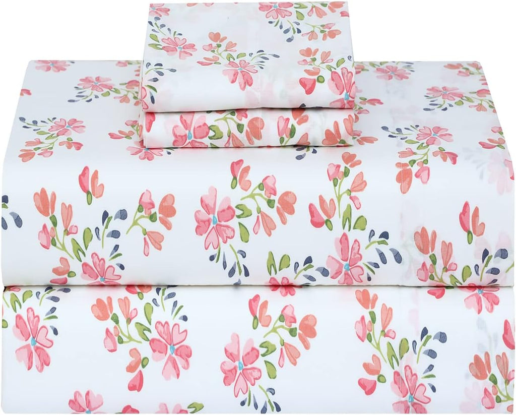 Ruvanti 100% Cotton Percale Sheets Full Size – Crisp Cooling Bed Sheets for Hot Sleepers, Deep Pocket 16”, Soft Breathable & Durable Hotel-…