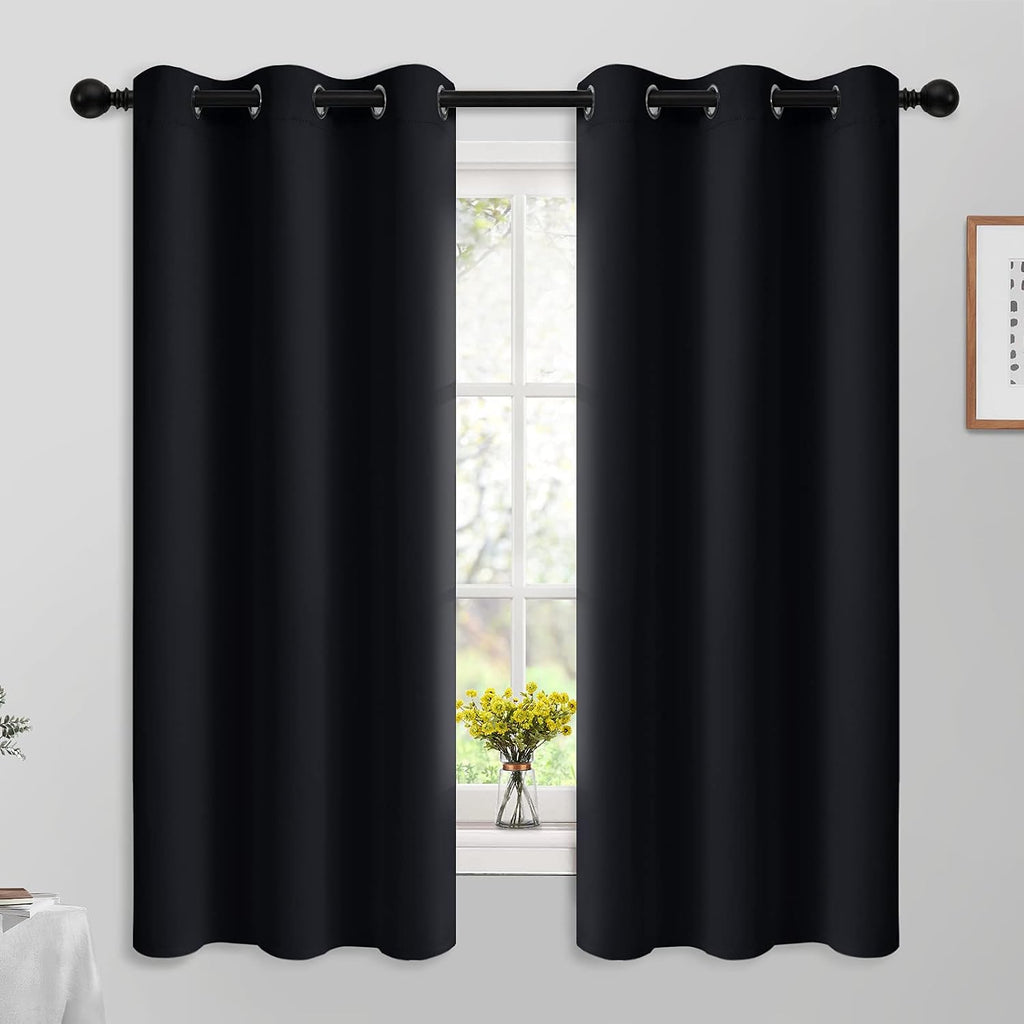 Yakamok 63 Inch Length Blackout Curtains for Bedroom, Thermal Insulated Room Darkening Grommet Top Window Drapes for Living…