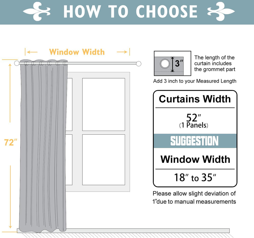 ChrisDowa Grommet Blackout Curtains for Bedroom - Thermal Insulated Room Darkening Curtains for Living Room (1 Panel Set, Stone Blue, 52W x…