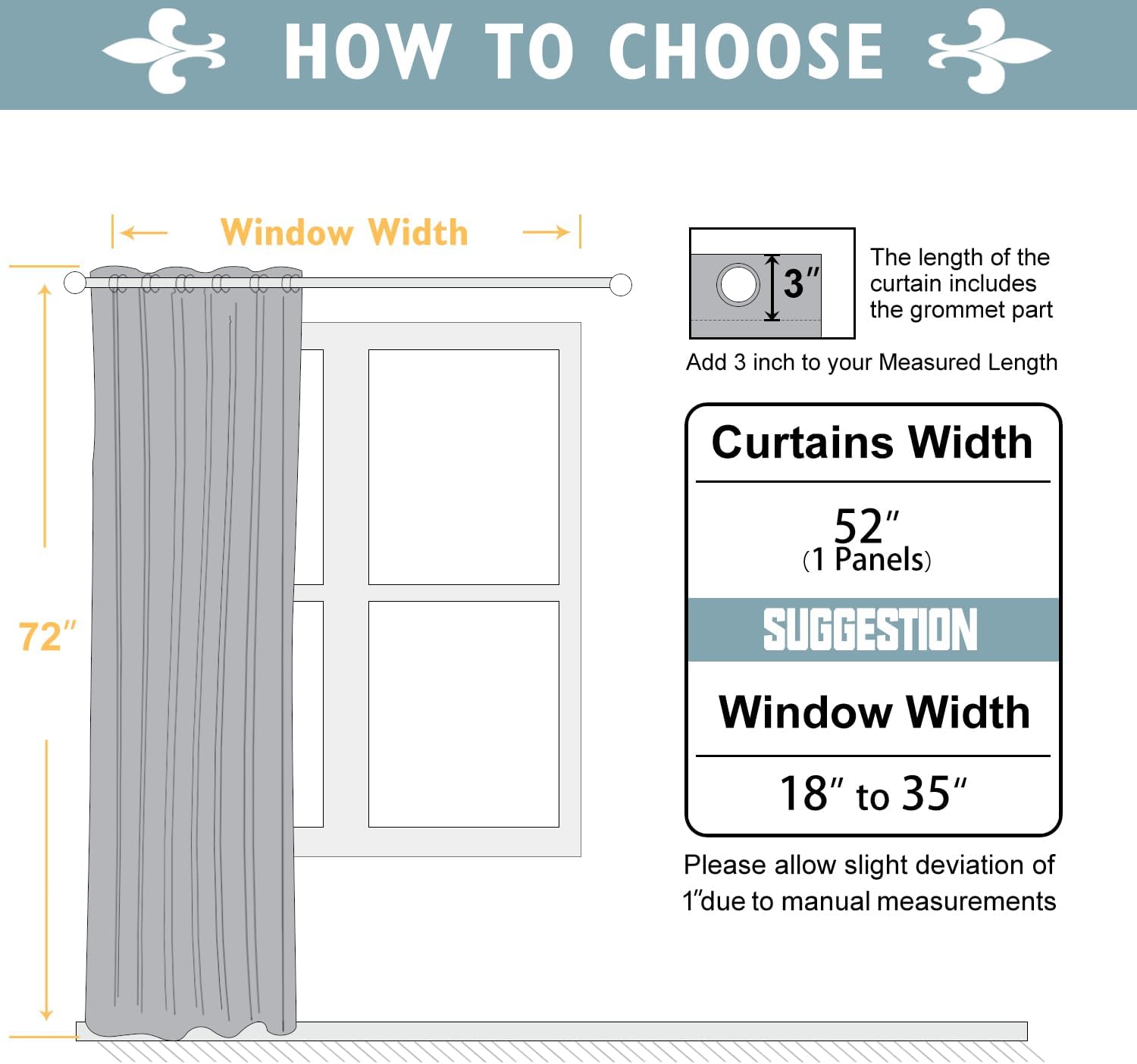 ChrisDowa Grommet Blackout Curtains for Bedroom - Thermal Insulated Room Darkening Curtains for Living Room (1 Panel Set, Stone Blue, 52W x…