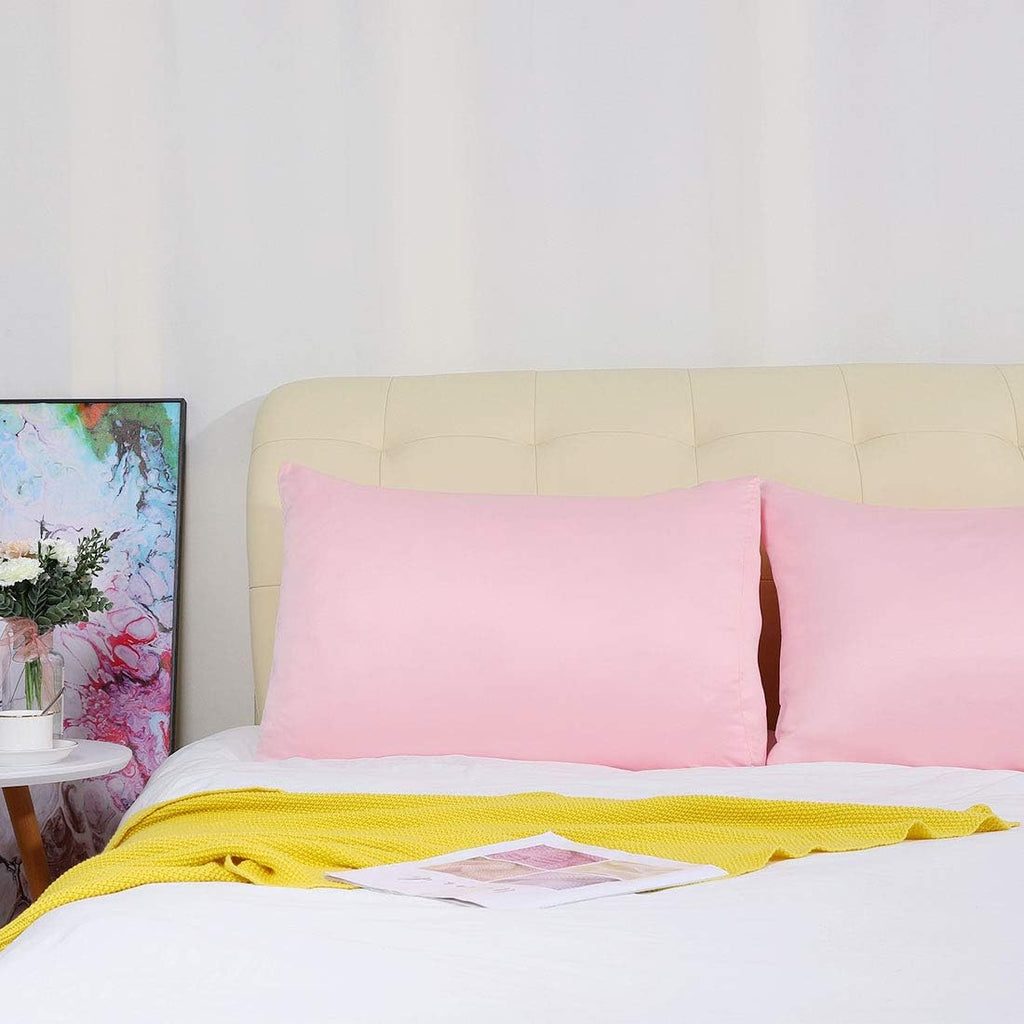 uxcell 2 Pack Silk Satin Pillowcase for Hair and Skin, Cool, Silky, Soft Breathable Pillow Cases King Size 20x36 Inch Sateen Pillowcase Pin…