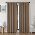 Gwine Brown Blackout Curtains for Bedroom 84 inches Long 2 Panels Set, Solid Noise Reducing Thermal Insulated Blackout Curtains for…
