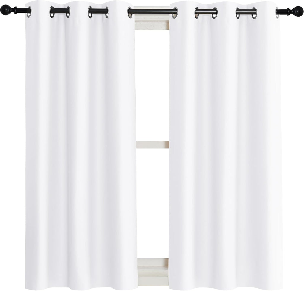 NICETOWN Room Darkening Window Treatment Curtain, Pure White, Single Panel, 42 by 45, Energy Smart Thermal Insulated Block Out Sunlight…