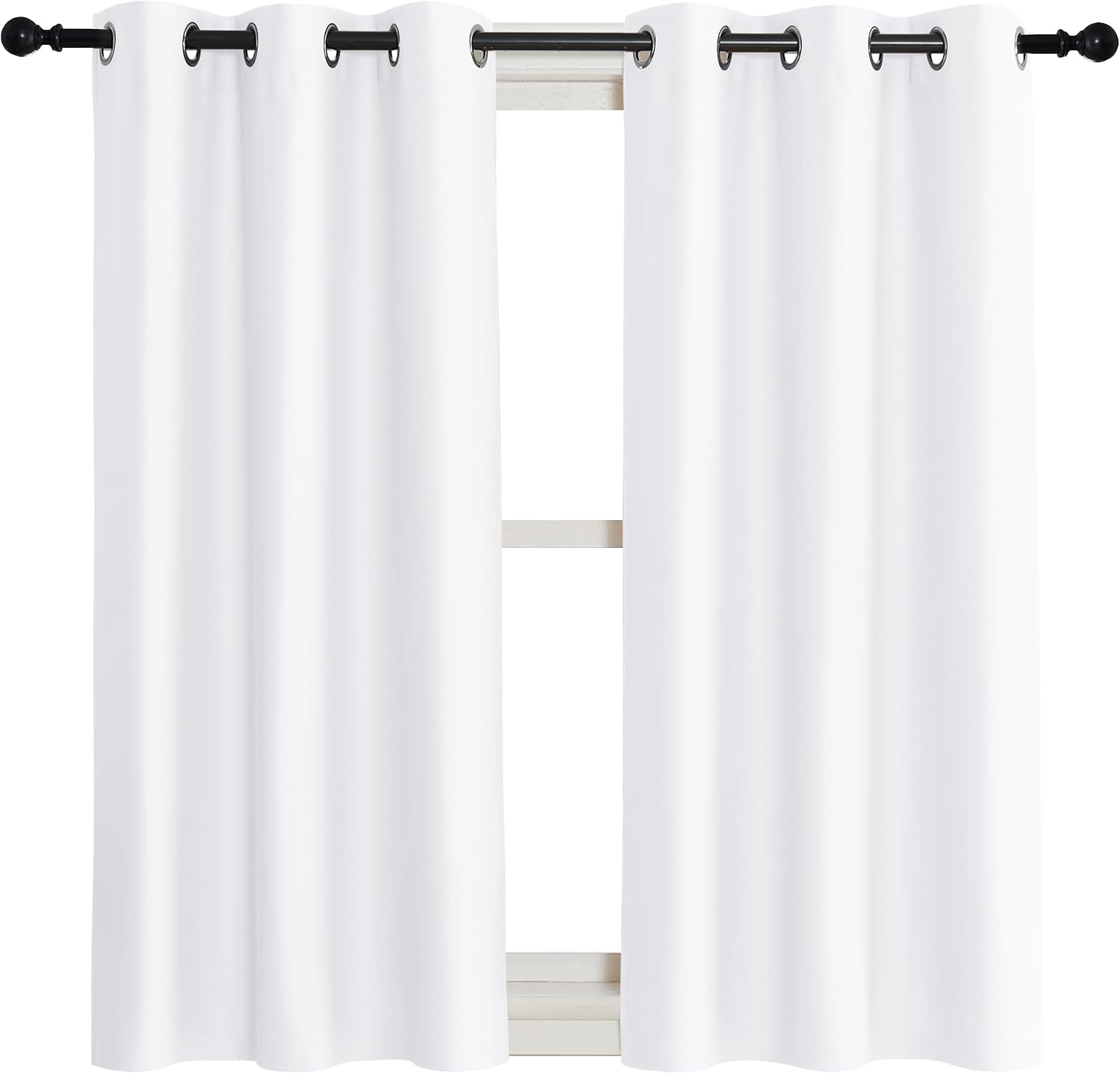 NICETOWN Room Darkening Window Treatment Curtain, Pure White, Single Panel, 42 by 45, Energy Smart Thermal Insulated Block Out Sunlight…
