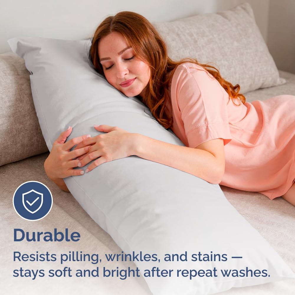 Body Pillowcases Set of 4-20x54 Long Body Pillow Case - Soft Body Pillow Cover for Sleeping & Side Sleepers - Comfy, Breathable & Fade…