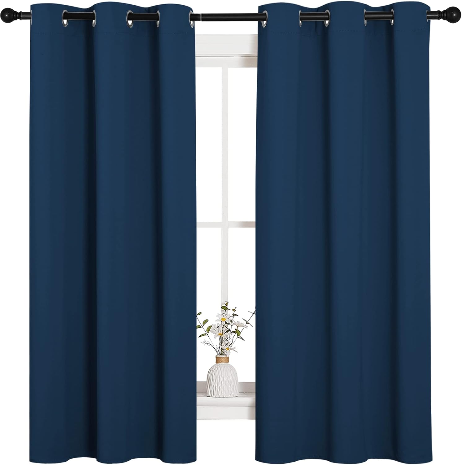 NICETOWN Room Darkening Curtains 63 inch Length 2 Panels, Thermal Insulated Grommet Blackout Curtains for Modern Casual Elegant Bedroom…