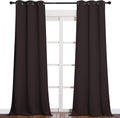 NICETOWN Blackout Thick Window Curtains - Thermal Insulated Grommet Drape Panels for Bedroom and Living Room (Brown, Set of 2, W42 x L90…