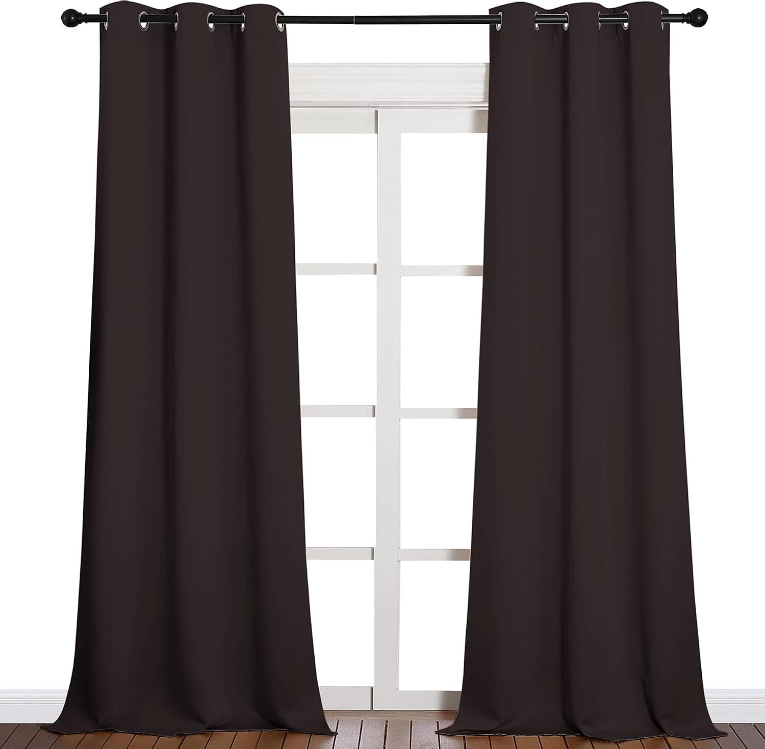 NICETOWN Blackout Thick Window Curtains - Thermal Insulated Grommet Drape Panels for Bedroom and Living Room (Brown, Set of 2, W42 x L90…