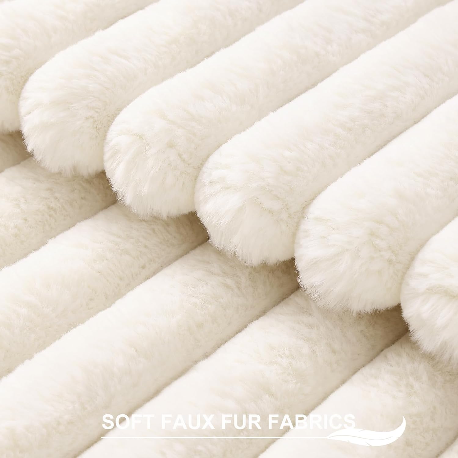 Pallene Faux Fur Plush Fall Throw Pillow Covers 20x20 Set of 2, Luxury Soft Fluffy Striped Decorative Pillow Covers for Sofa, Couch…