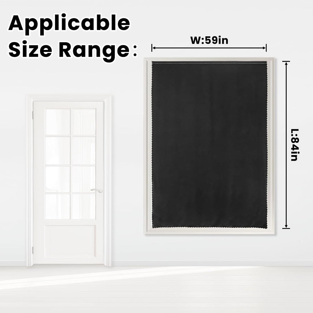 Adhesive Blackout Curtains- Self Stick Shades Window Blinds Curtains No Rod Needed Easy to Hang Curtains, Use for Bedroom, Living Room…