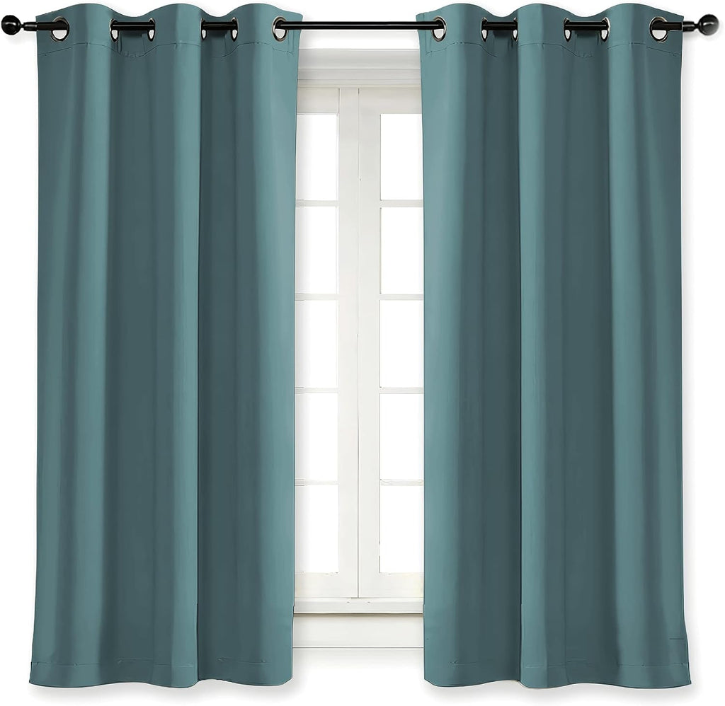 NICETOWN Kitchen Blackout Window Curtain Panel Home Fashion Thermal Insulated Solid Grommet Room Darkening Drape for Apartment (Greyish…