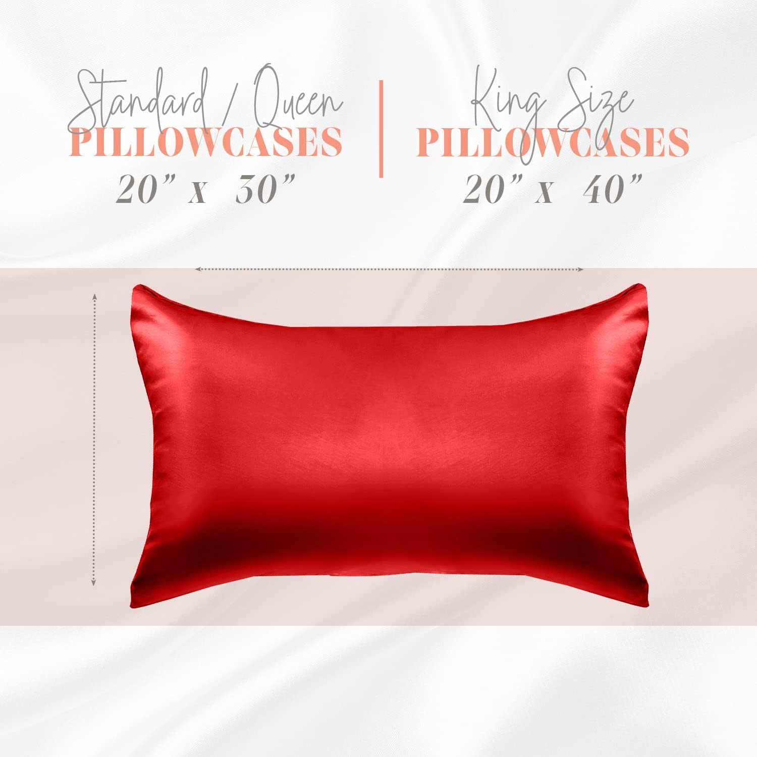 Elegantcomfort Elegant Comfort Silky and Luxurious 2-Piece Satin Pillowcase Set for Healthier Skin and Hair, Hidden Zipper Closure and Beau…