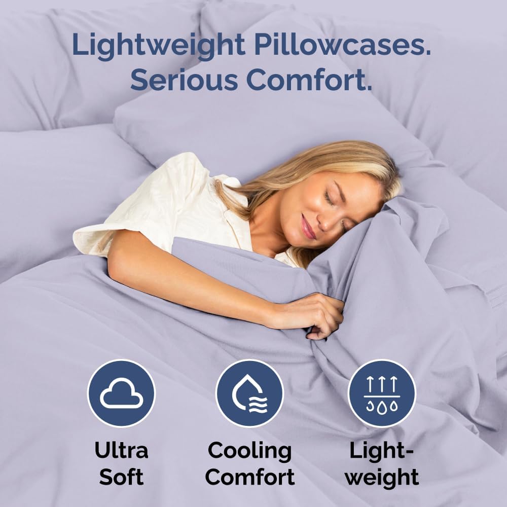 King Standard Pillow Cases Set of 4 - Soft Hotel Quality Pillowcase Covers - Comfy Bedding for Women, Men, Kids & Teens - Machine…