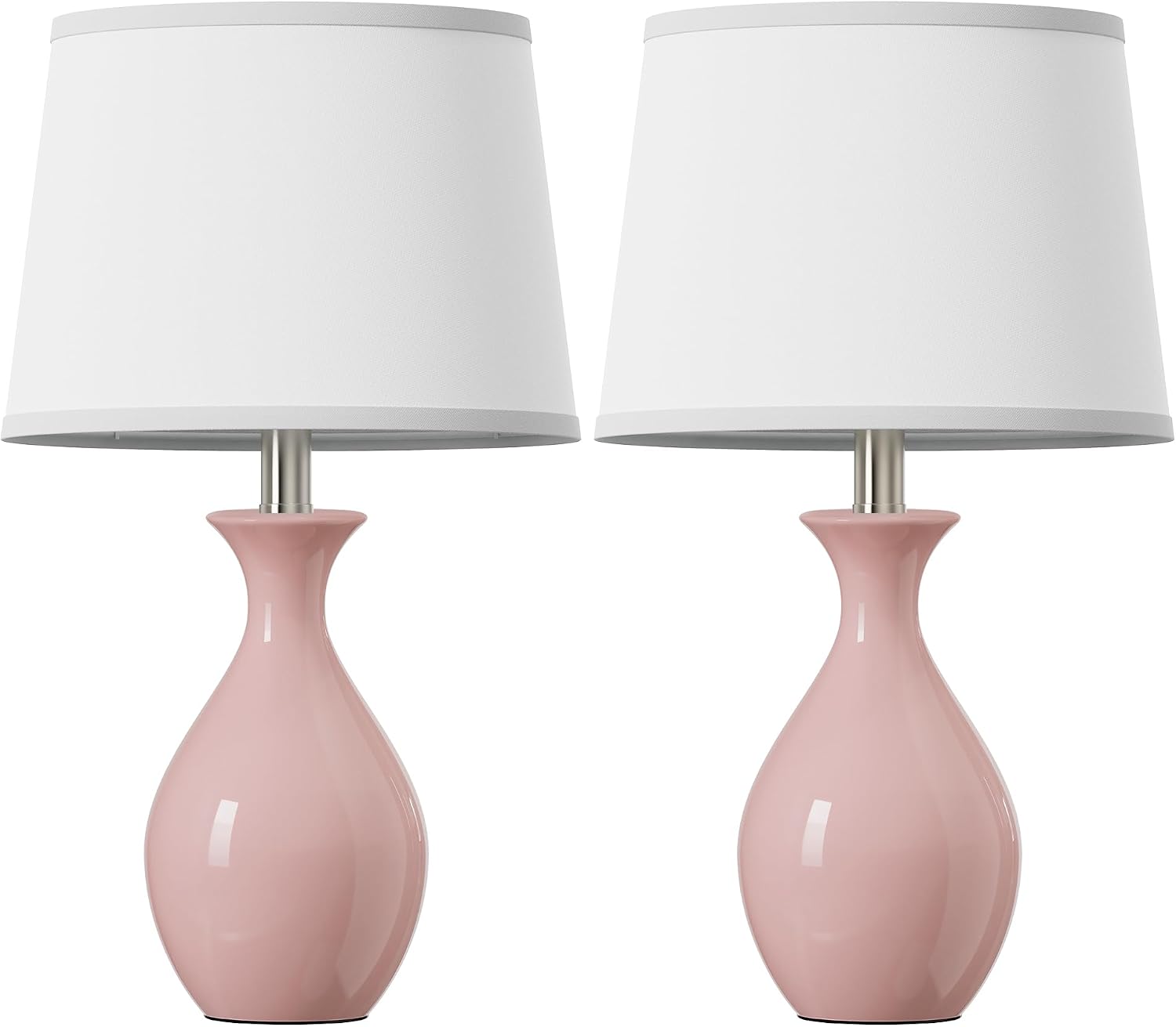 PARTPHONER Table Lamp Set of 2, Modern Ceramic Bedside Lamps for Night Stands, Classic Small Lamp Nightstand Lamp for Bedroom Living Room…