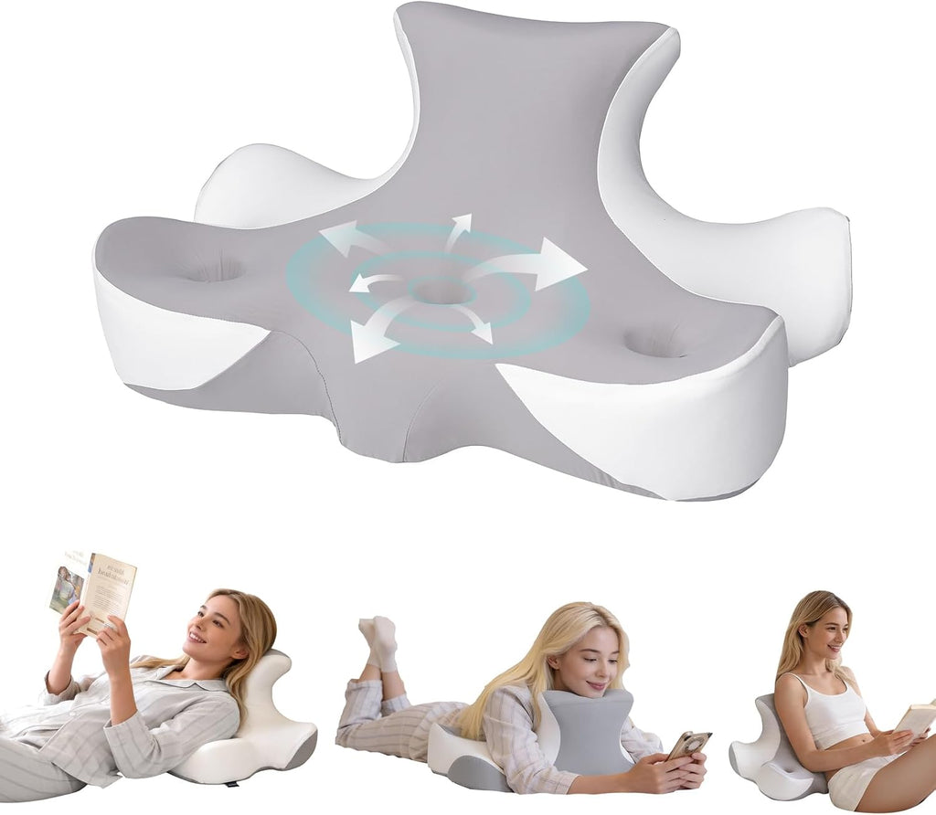 AiSleep Reading Pillow for Bed, Leaning, Lying and Prone, Memory Foam Bed Wedge Pillow for Headboard, Ergonomic Bed Wedge Pillow for Sleepi…