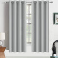 Yakamok Blackout Curtains Room Darkening Thermal Insulated Grommet top Window Curtains for Living Room, 52 x 72 Inch, Light Grey, Set of 2