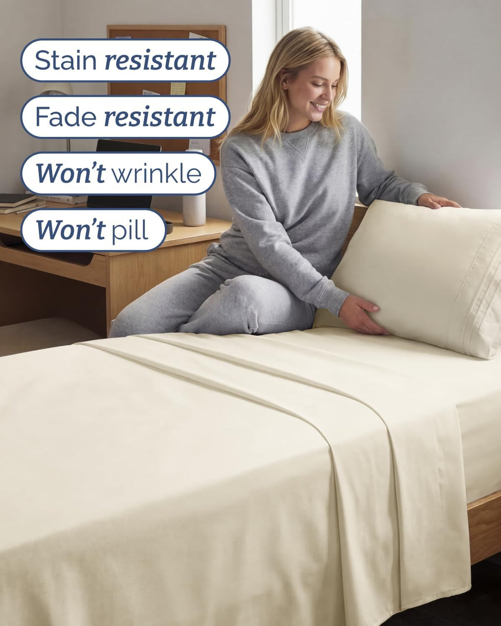 Twin XL 4 Piece Sheet Set - Comfy Breathable & Cooling - Hotel Luxury Bedding for Women, Men, Kids, Teens & Children - 1 Flat & 1 Fitted…
