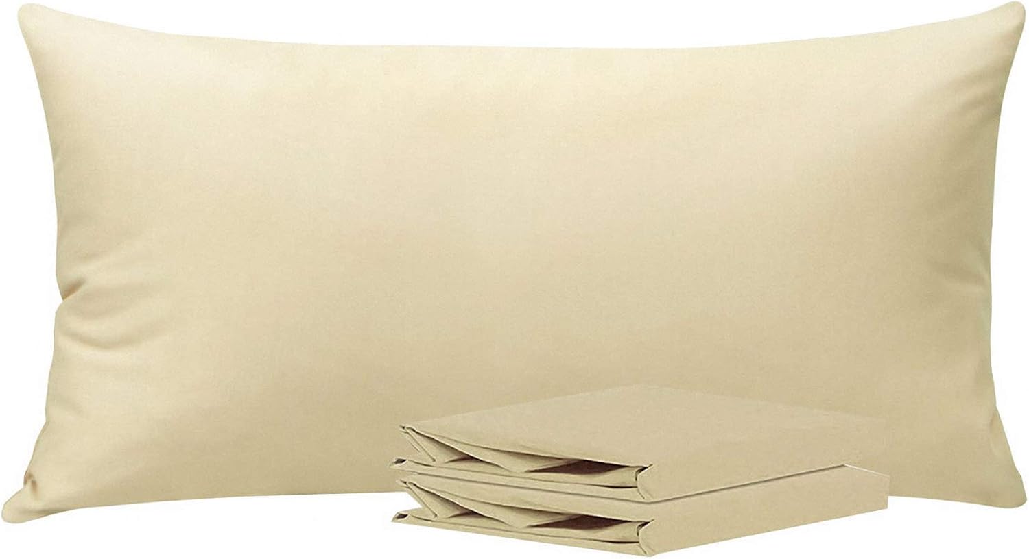 Ntbay King Pillowcase Set - 2 Pack Brushed Microfiber 20x40 Pillowcases - Soft, Wrinkle-Free, Fade-Resistant, Stain-Resistant, Light Taupe…