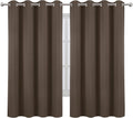 Lemomo Chocolate Brown Blackout Curtains 66 x 63 Inch Length/Set of 2 Curtain Panels/Thermal Insulated Room Darkening Blackout Curtains for…