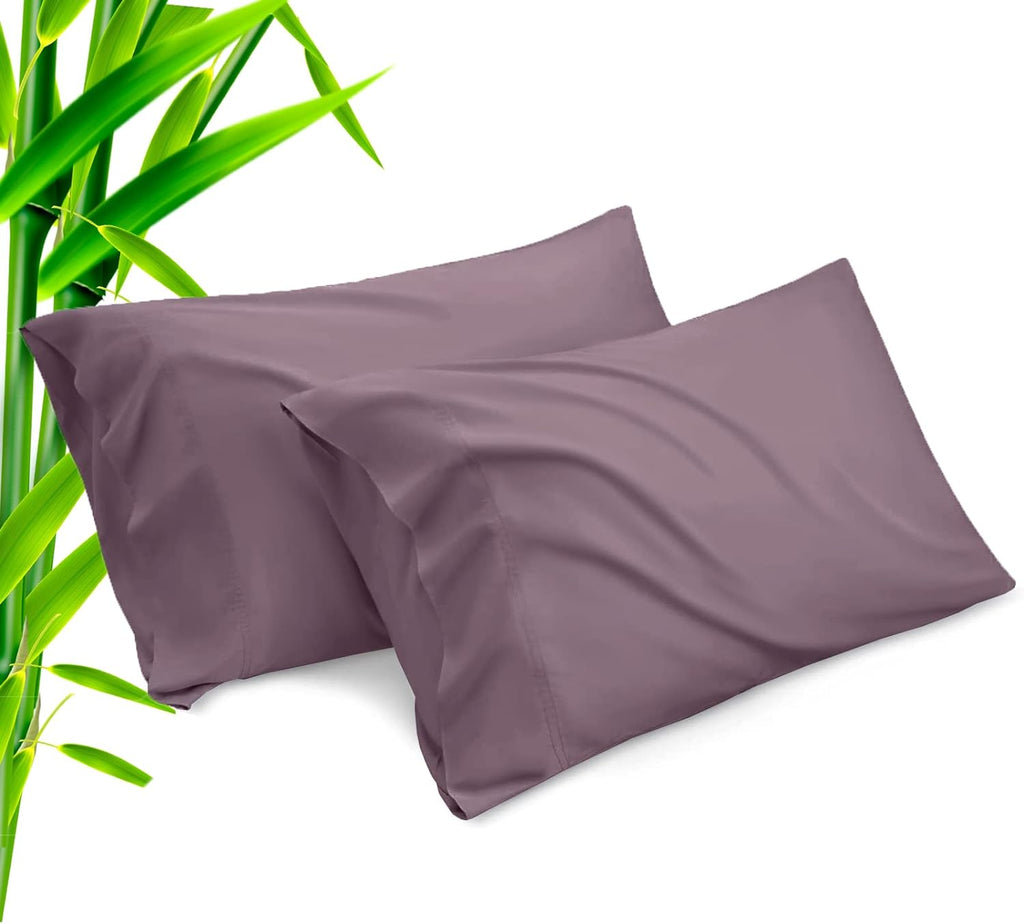 Pillow Cases Standard Size 2 Pack, Bamboo Rayon Cooling Pillowcases with Envelope Closure, Cool Breathable Pillow Case for Hot Sleepers &…