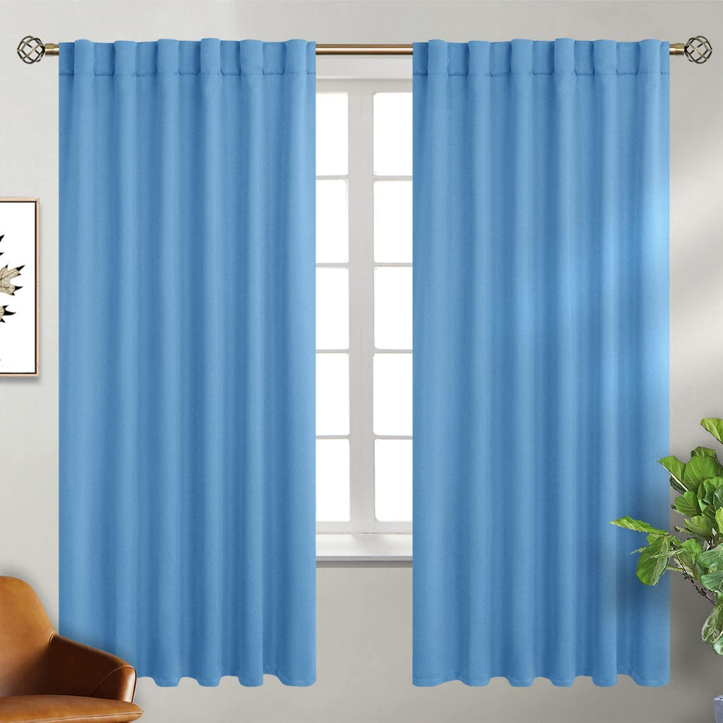 BGment Rod Pocket and Back Tab Curtains for Bedroom - Thermal Insulated Room Darkening Curtains for Living Room, 2 Window Curtain Panels (5…