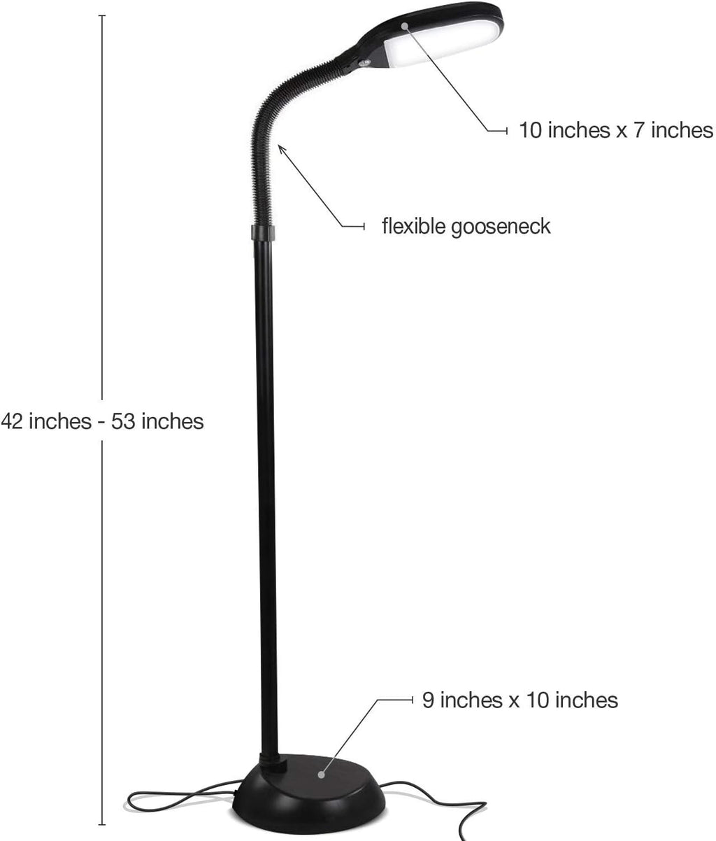 Brightech Litespan - Bright LED Floor Reading Lamp for Over Chair Crafts and Reading, Esthetician Light for Lash Extensions, Gooseneck Adju…
