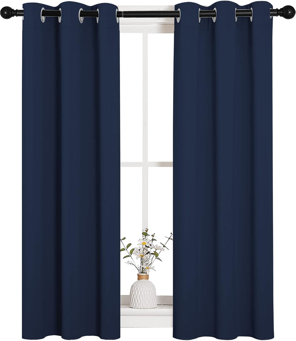 NICETOWN Blackout Draperies Curtains, Navy, 1 Pair, 29 x 40 Inch, All Season Thermal Insulated Solid Grommet Top Blackout Curtains/Drapes…