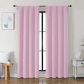 Simplebrand Ava Pink Blackout Curtains for Bedroom 84 Inch Length 2 Panels Set, Solid Thermal Insulated Privacy Nursery Window Treatment Cu…
