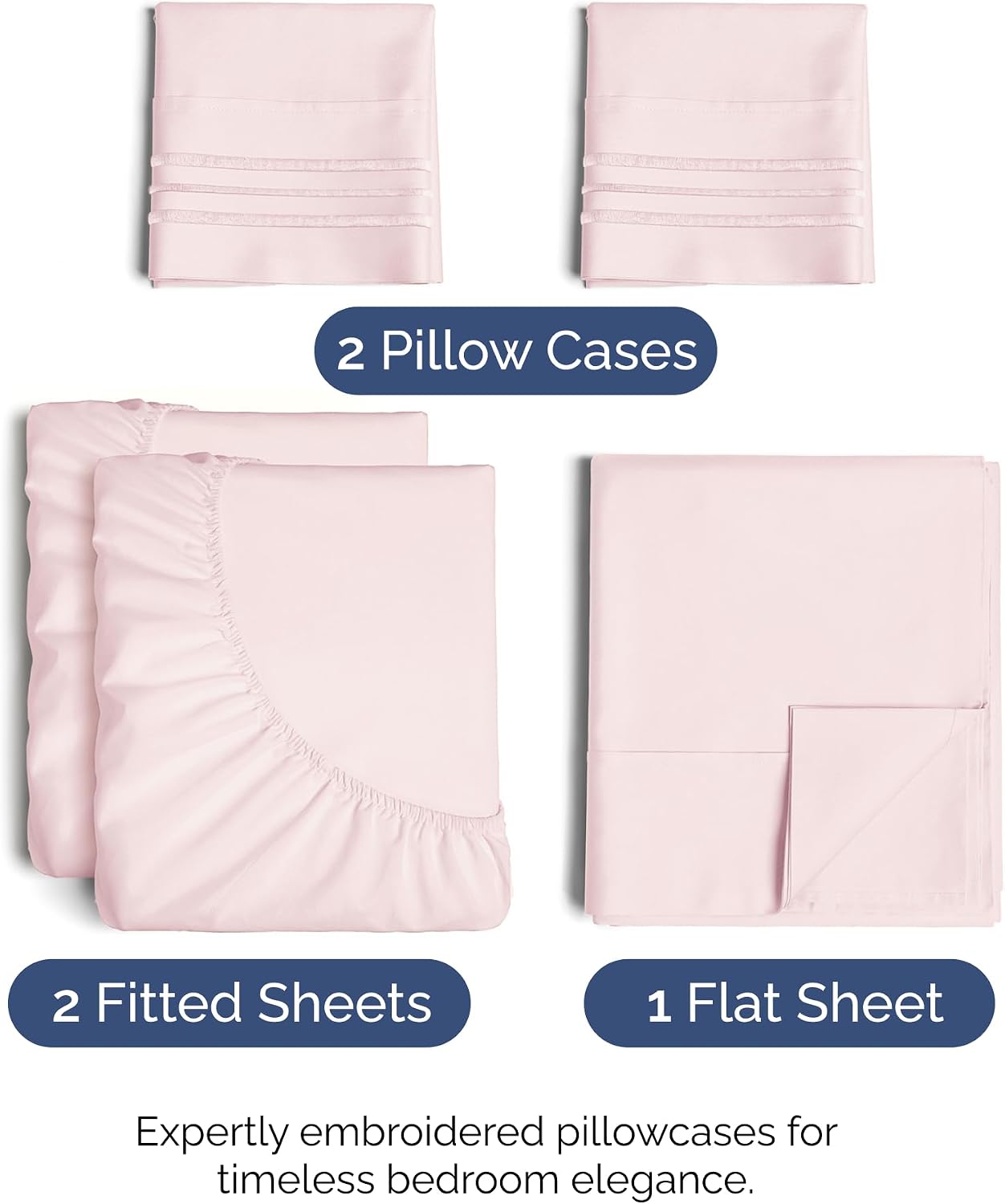 Split King Size 5 Piece Sheet Set - Comfy Breathable & Cooling Sheets - Hotel Luxury Bed Sheets for Women & Men - Deep Pockets, Easy-Fit…