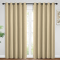 Yakamok Blackout Curtains Room Darkening Thermal Insulated Window Panels, Solid Grommet Top Drapes for Bedroom/Living Room(62Wx84L, Beige…