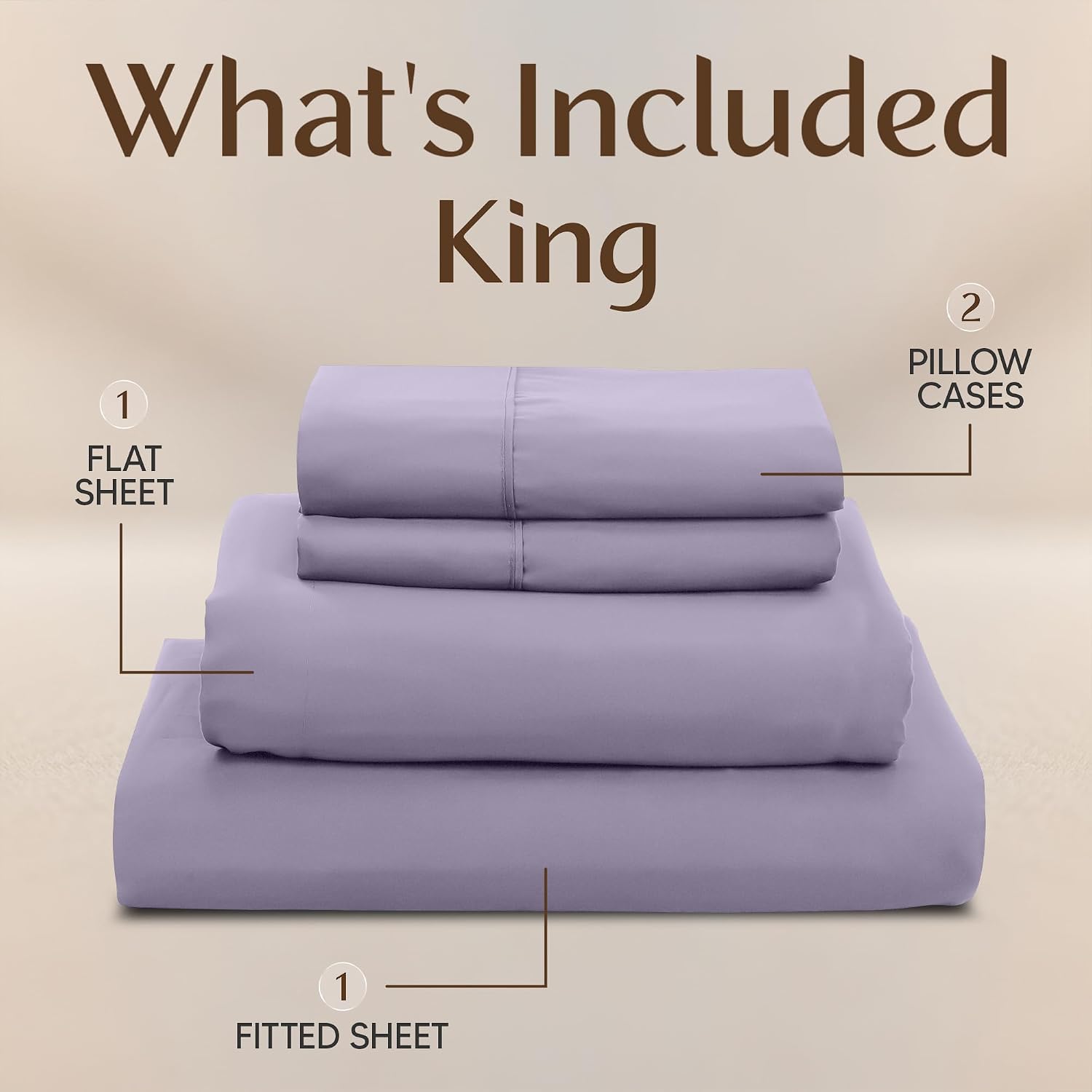 Utopiabedding Utopia Bedding King Size Sheet Set – 4 Piece Bed Sheets, Soft and Breathable Microfiber, Includes 1 Fitted Sheet, 1 Flat Shee…