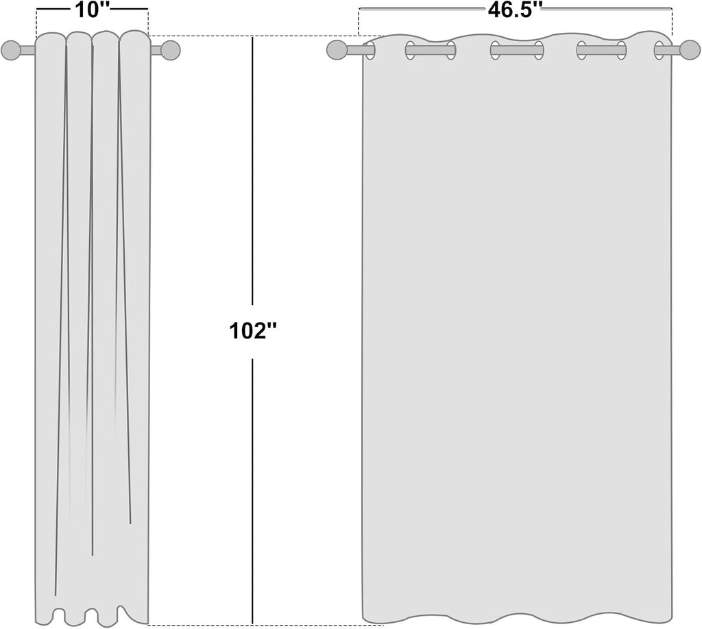 NICETOWN Cream 100% Blackout Linen Curtains 102 inch Long Burg for Living Room, 1 Pair, 52" Width Each Panel, Farmhouse Thick Completely…