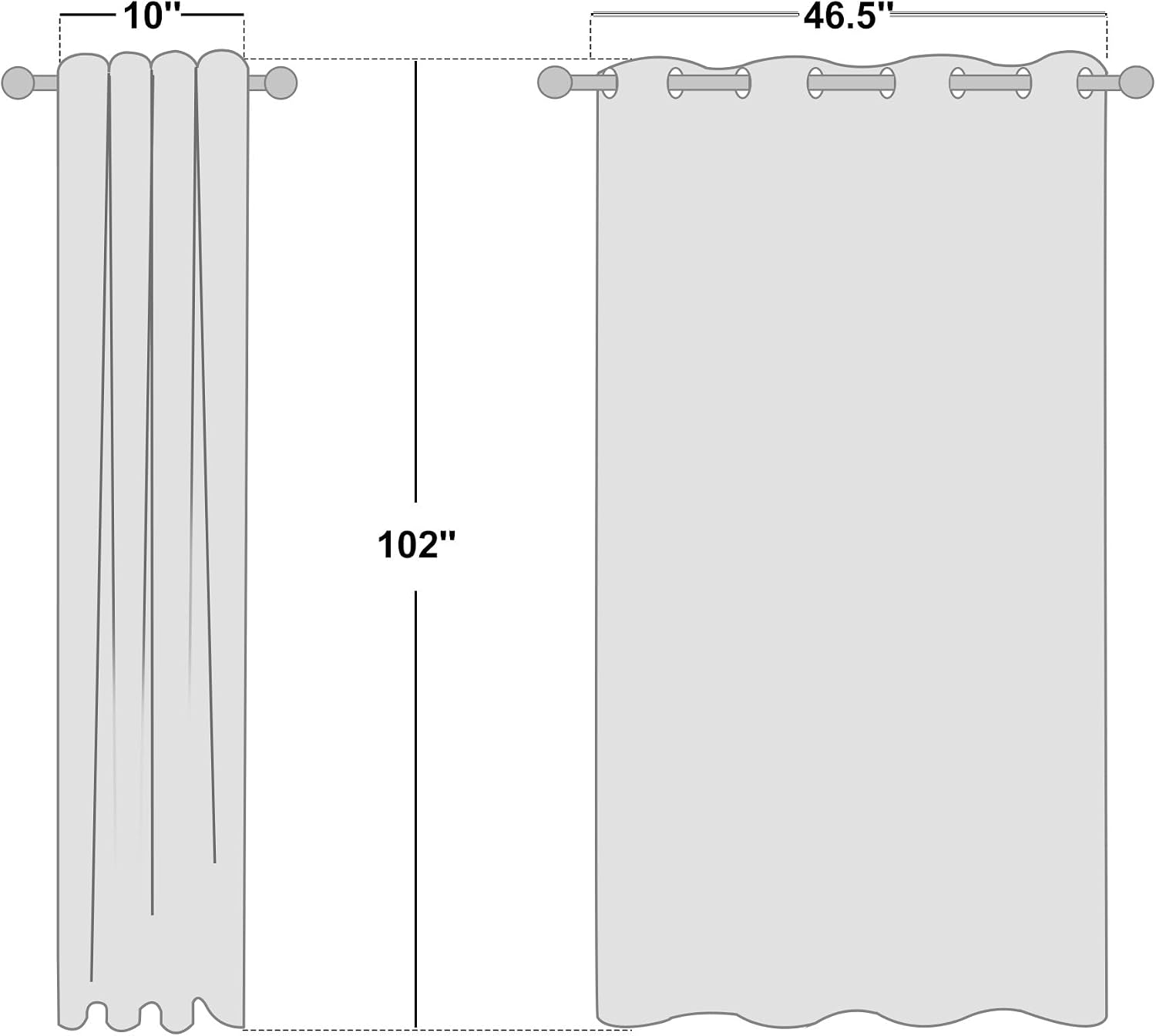 NICETOWN Cream 100% Blackout Linen Curtains 102 inch Long Burg for Living Room, 1 Pair, 52" Width Each Panel, Farmhouse Thick Completely…