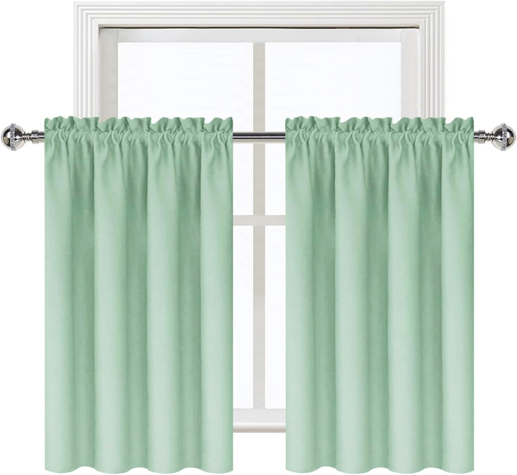 DWCN Thermal Short Blackout Curtains for Bedroom/Kitchen, Energy Saving Room Darkening Curtains for Nursery/Bedroom/Kitchen(W42 x L36…