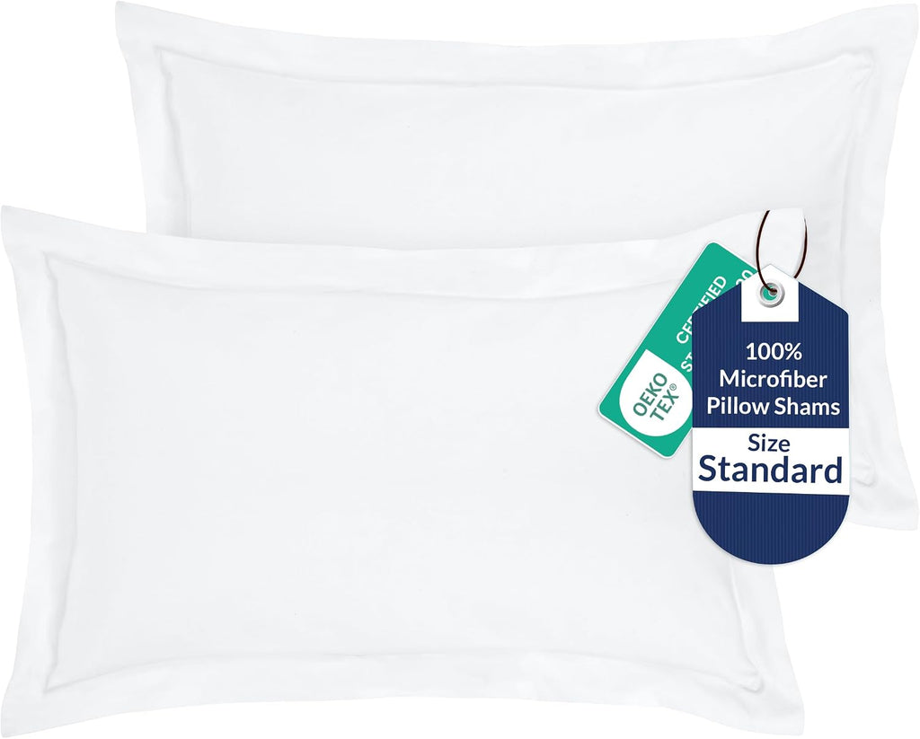 Royalelinens Royale Linens Pillow Shams 2 Pack Standard Size 20x26 Inch - Brushed Microfiber - Bed Pillow Shams, Wrinkle Resistant Super So…