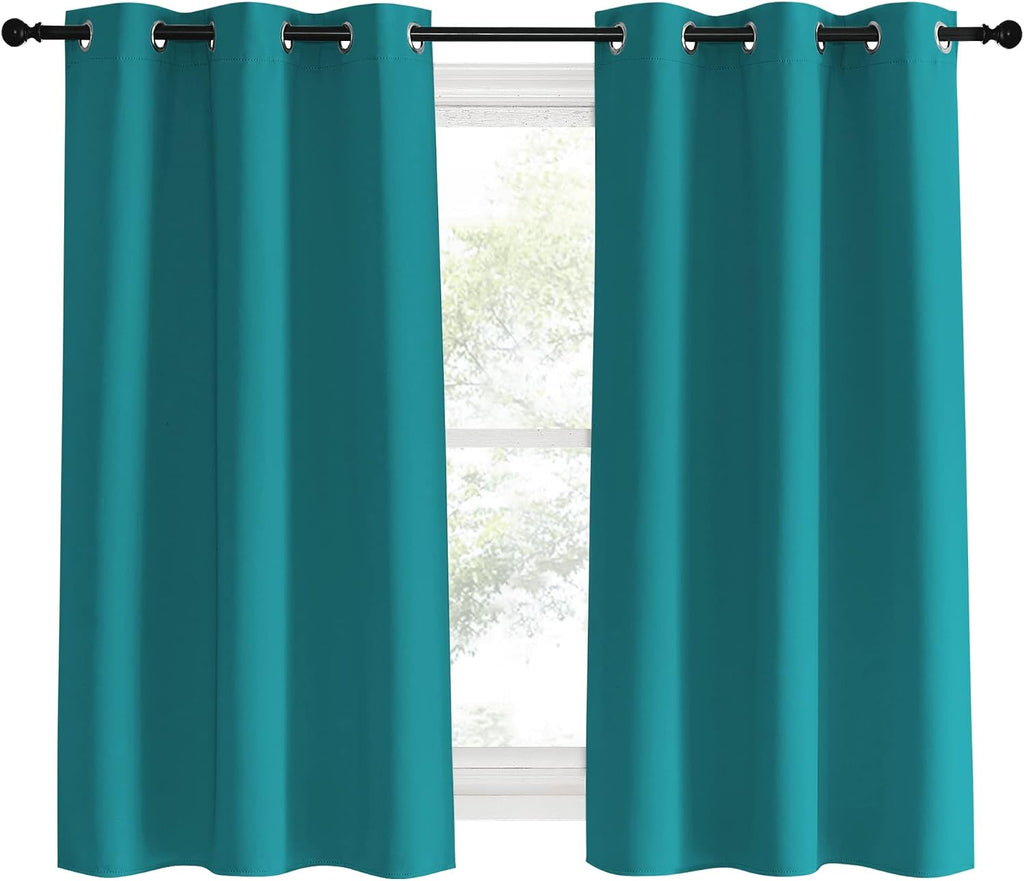NICETOWN Room Darkening Curtains 60 inch Length 2 Panels, Peacock Teal, 2 Pieces, W42, Thermal Insulated Grommet Blackout Curtains for…