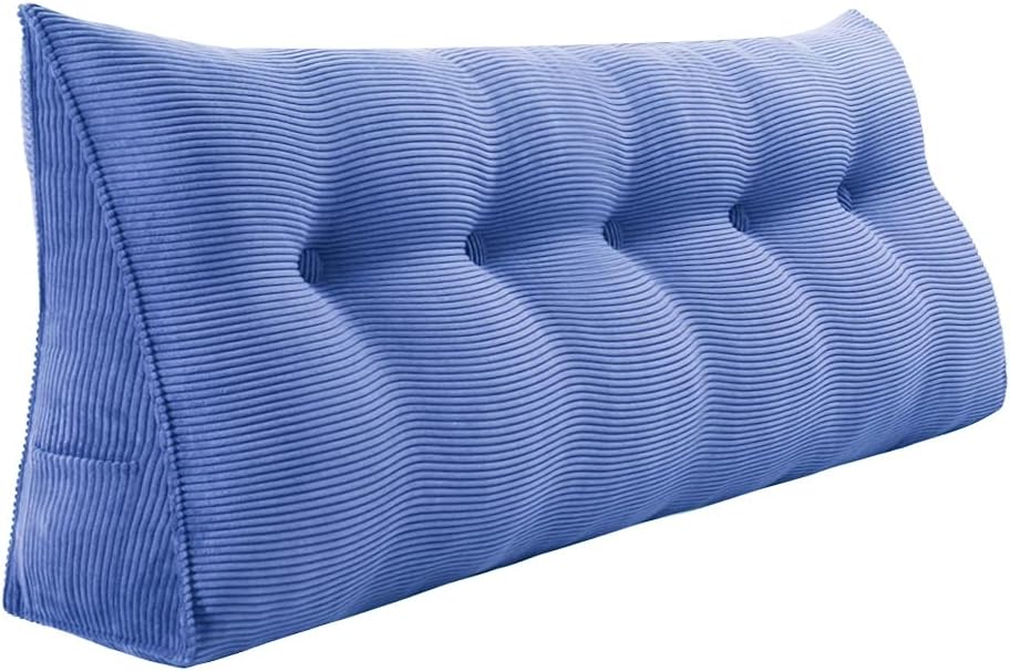 Daneey Headboard Pillow Queen, Triangular Wedge Headboard Pillow with Soft Corduroy Fabric, Wedge Bed Backrest Pillow for Sitting Up, Readi…
