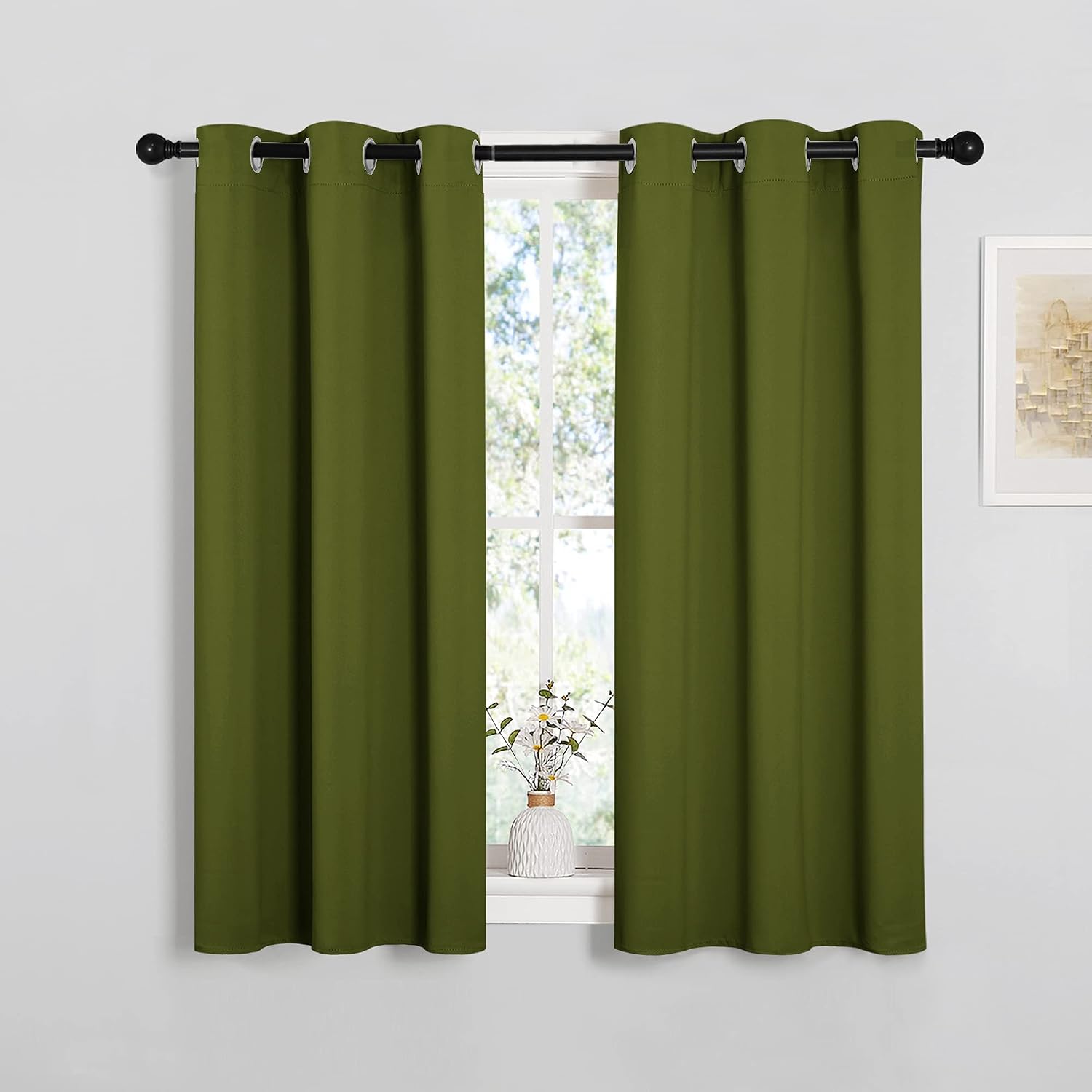 NICETOWN Christmas Bedroom Curtain Panels Blackout Draperies, Holiday Christmas Decor Thermal Insulated Solid Grommet Blackout…