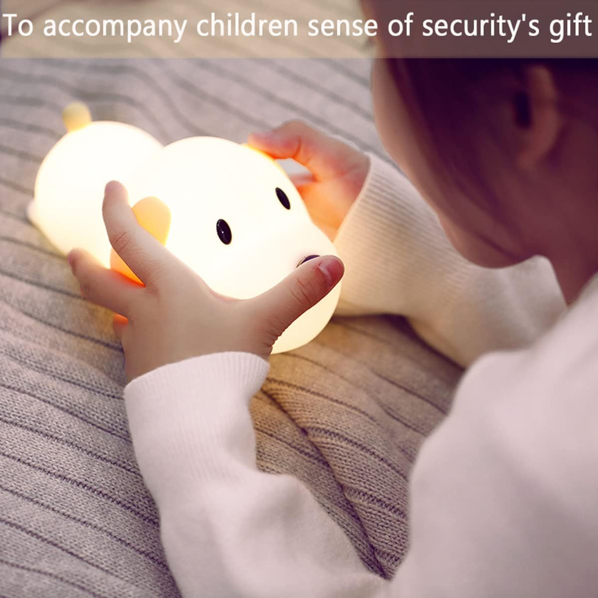 Happybag Kids Night Light, Cute Soft Silicone Dog Lamp Dimmable Nursery Portable Puppy Kawaii Lamps, Bedside Lamp for Baby and Toddler, Boy Gi…
