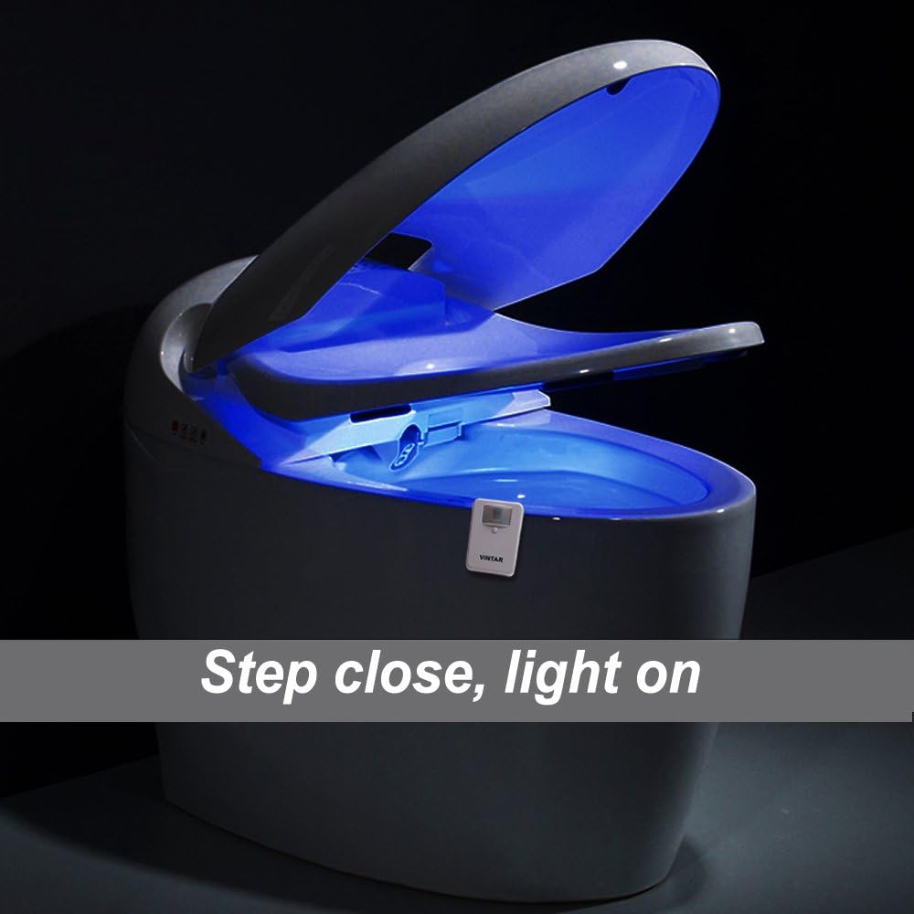 VINTAR 2 Packs 16 Color Motion Sensor LED Toilet Night Light, Toilet Bowl Lights, Cool Gadgets,5 Stage Dimmer, Light Detection