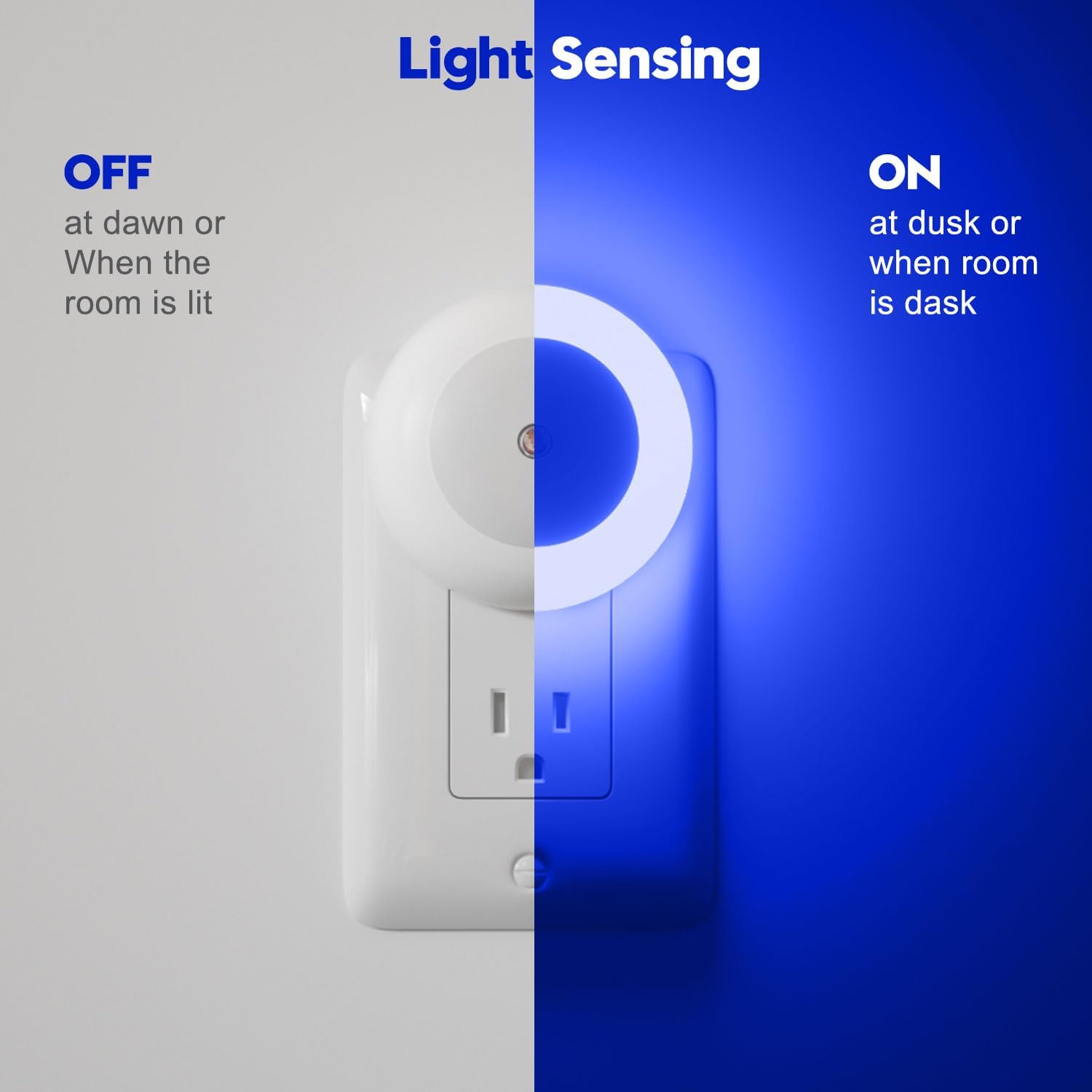 fesnne Night Light, Night Lights Plug into Wall, Dusk to Dawn Sensor, Blue Led Night Light 0.5W, 2 Pack Nightlight for Adults, Bedroom…
