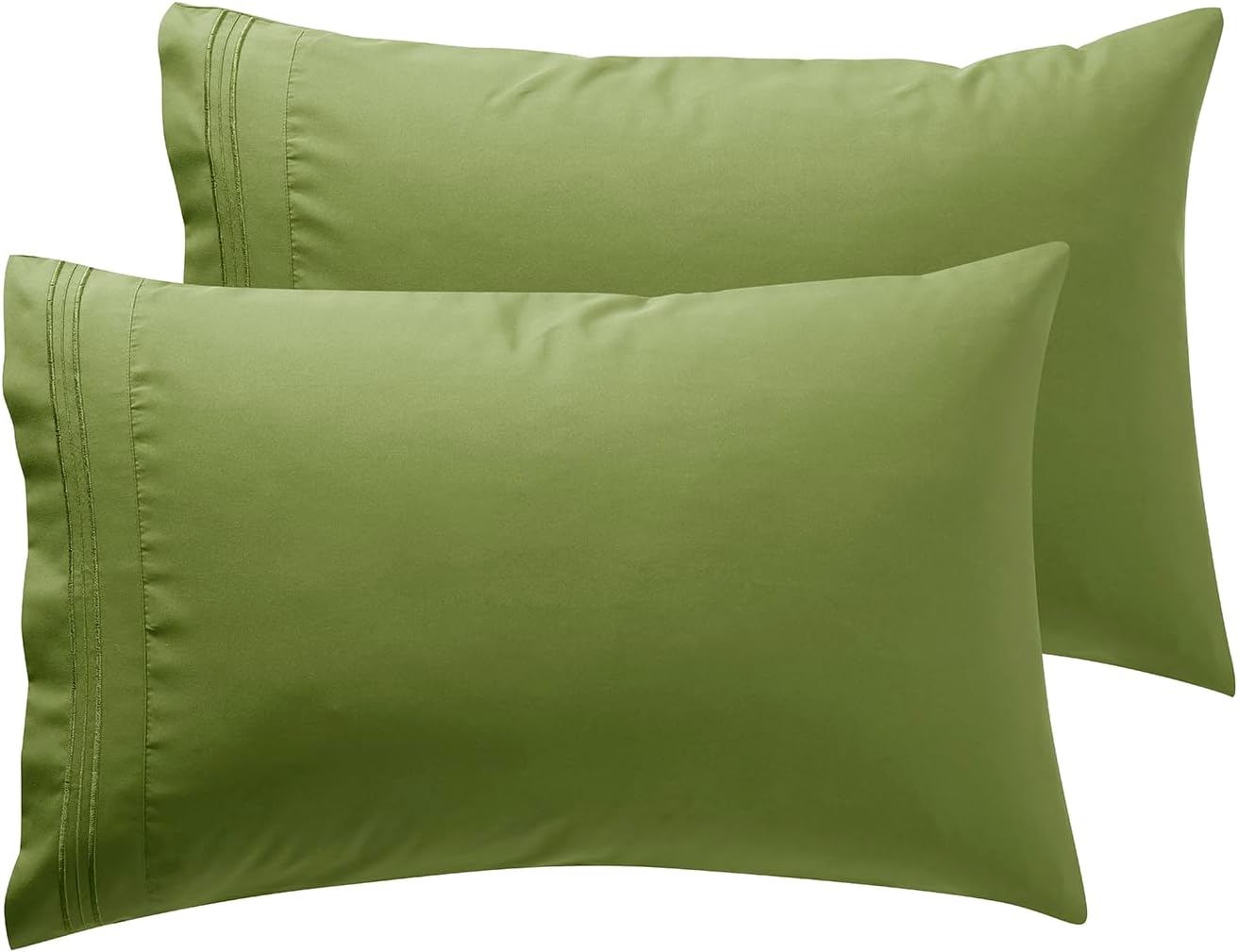 Nestl Calla Green Pillow Cases Queen Size Set of 2, Soft Queen Pillow Case, 1800 Microfiber Queen Pillow Cases 2, Pillowcases Queen, Envelo…