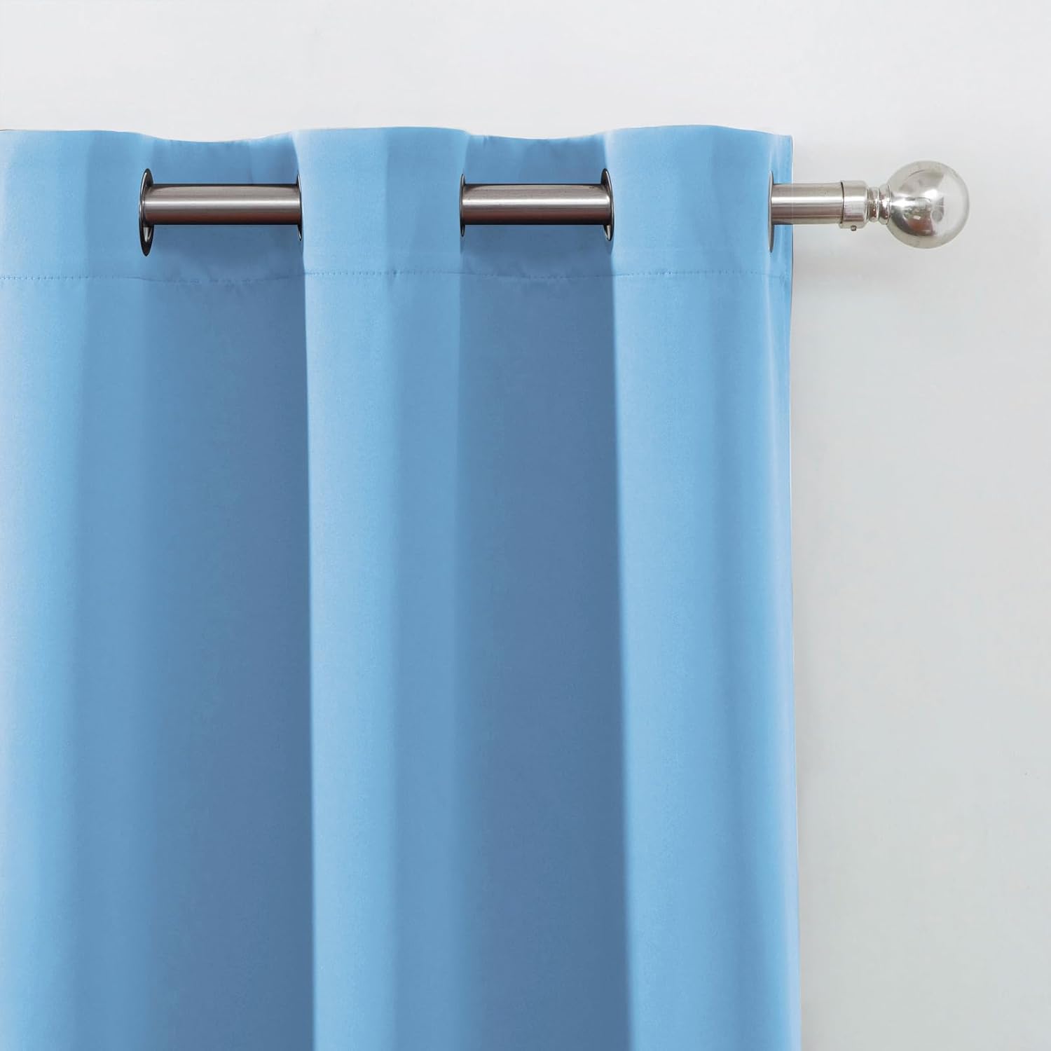 Lemomo Blackout Curtains 66 x 54 Inch Long Sky Blue Curtains Set of 2 Panels Room Darkening Curtains for Bedroom and Living Room 54 Inch Bl…