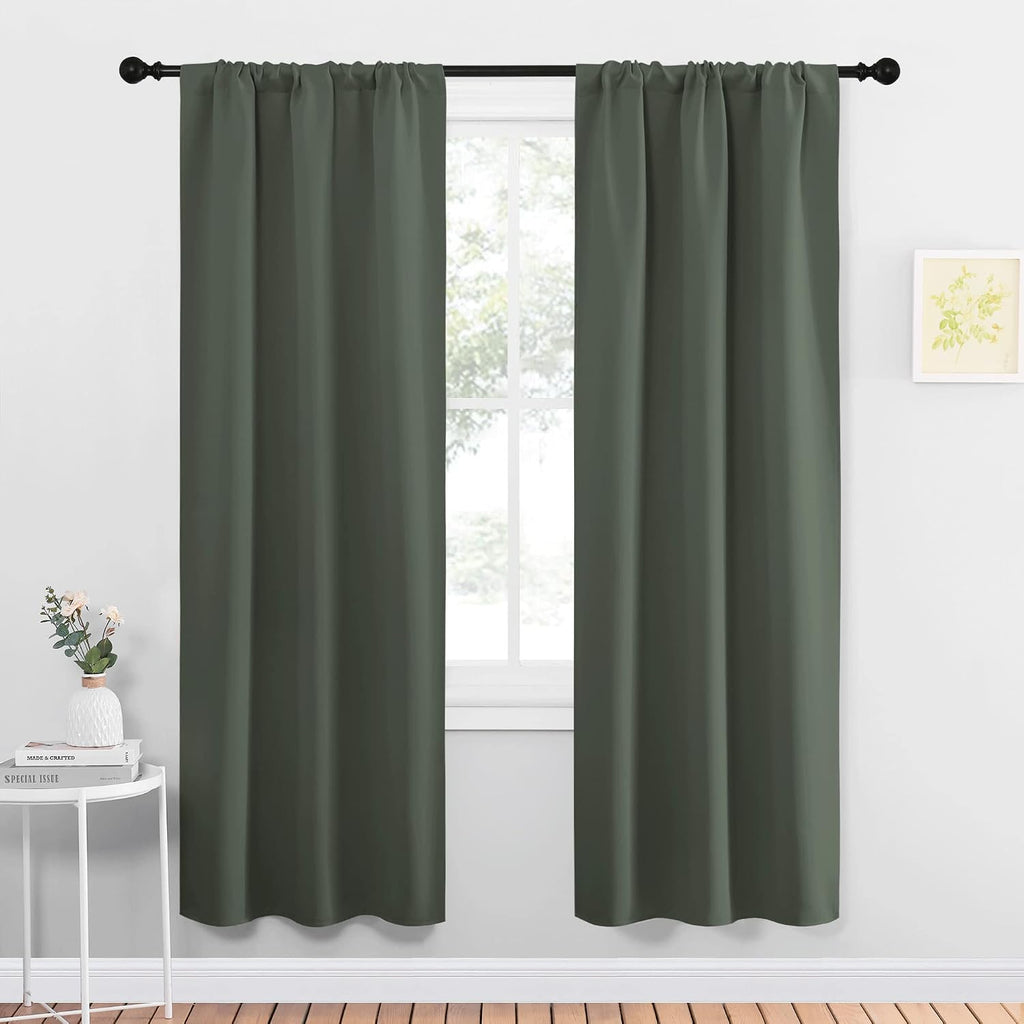 NICETOWN Bedroom Curtains Blackout Draperies - All Season Thermal Insulated Solid Rod Pocket Top Blackout Curtains/Drapes for Kid's Room…
