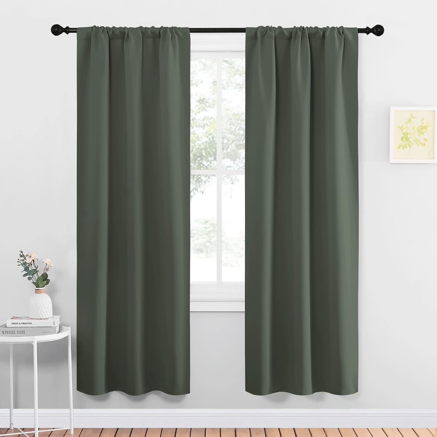 NICETOWN Bedroom Curtains Blackout Draperies - All Season Thermal Insulated Solid Rod Pocket Top Blackout Curtains/Drapes for Kid's Room…