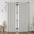 Simplebrand Ava Natural Blackout Curtains for Bedroom 84 Inch Length 2 Panels Set, Solid Thermal Insulated Privacy Living Room Window …